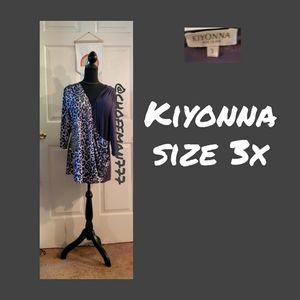 Kiyonna snow leopard print top 3x